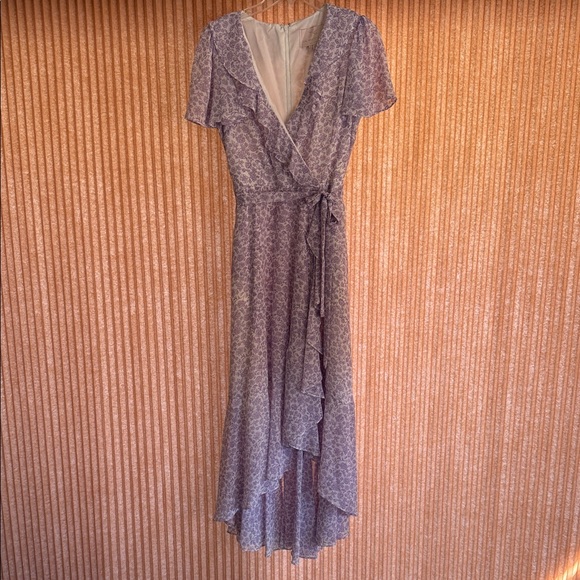 Gal Meets Glam Dresses & Skirts - Gal Meets Glam Elegant Purple Faux Wrap Hi-Lo Dress Size 4